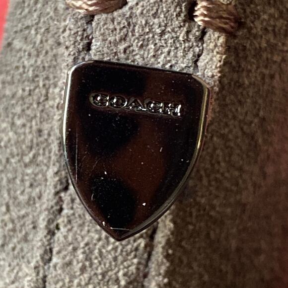 COACH Carmen Booties Two Tone Taupe Brown Leather Suede 5B USED Ankle Side Zip - Picture 6 of 16